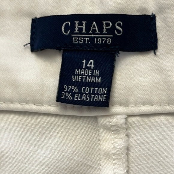 Chaps White Brushed Cotton Capri Pants Size 14 - Picture 4 of 6